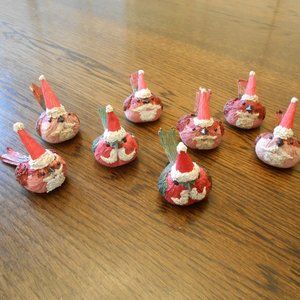 Christmas Birds With Santa Hats